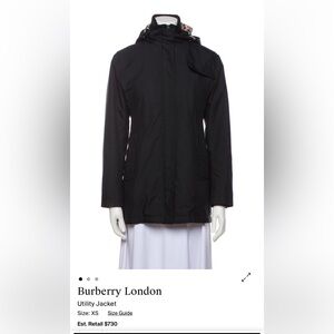 Burberry Black Hooded Utility Trench Coat